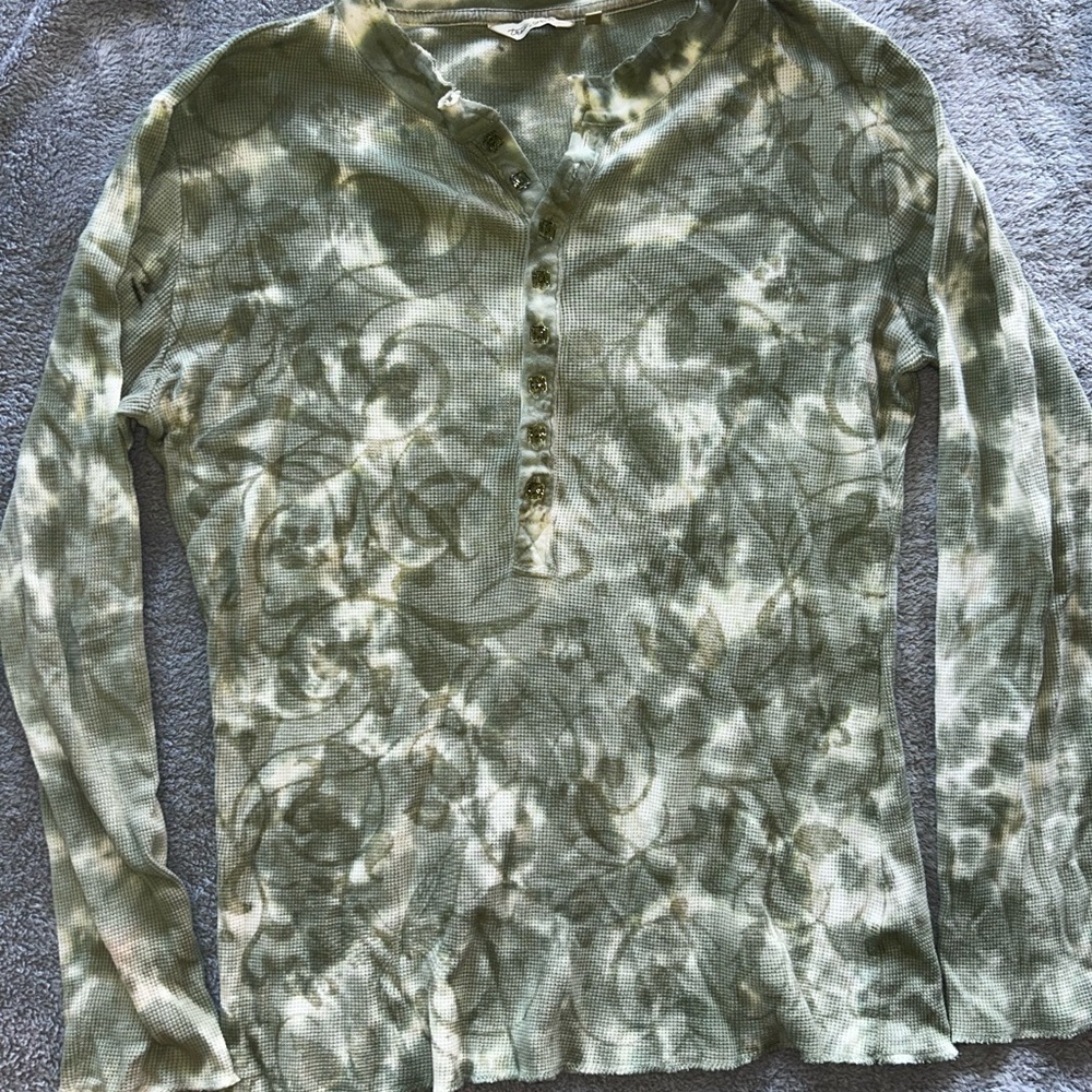 True Grit Olive Tie-Dye Henley